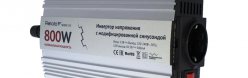 Автомобильный инвертор (преобразователь) напряжения 12В -> 220В (800Вт), модифицированная синусоида Relato MS800/12V